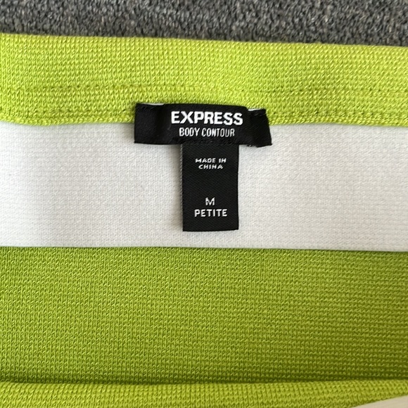 Express neon green knit fitted pencil skirt - Picture 3 of 4